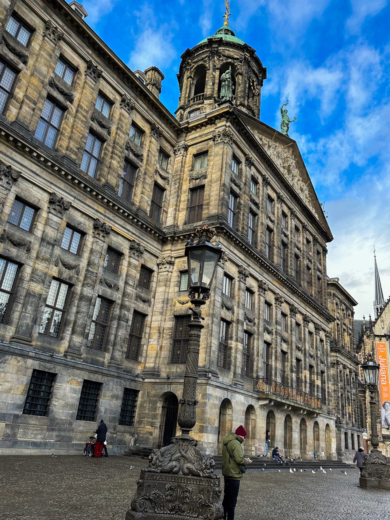 The classical facade of the Royal Palace on Dam Square